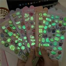 3D立体贴纸，儿童创意卡通闪光水晶贴纸，趣味浮雕贴纸，夜光贴纸 - 彩色 - 查看 2