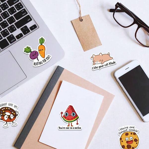 50pcs Cross-Border Fun & Cute Educational Kids Stickers For DIY Luggage, Fridge, Early Learning, Wholesale Decals