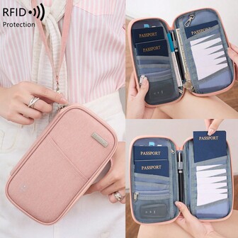 Portable Waterproof Multi-Functional Travel Organizer For Flight Essentials, Passports, ID Cards, Wallets & Documents