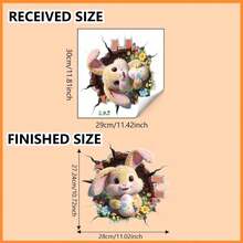 1pc Easter Cartoon Rabbit & Egg Wall Sticker, Cute Breakout Home Decor