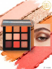 beauty glazed 9-Color Eyeshadow Palette, High Pigmentation, Matte, Shimmer, Natural Smoky, Glitter, Cream & Powder Textures, Waterproof Makeup Palette - #B - 查看 1