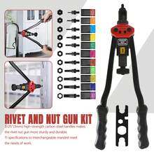 16 Inch Rivet Nut Tool, Professional Rivet Nut Tool Kit With 11 Metric & Inch Mandrels M3 M4 M5 M6 M8 M10 M12, 10-24, 1/4-20, 5/16-18, 3/8-16, 110pcs Rivnuts And Case - WE-889 - Black - View 7