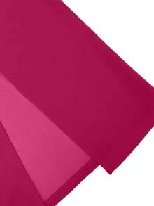 1 pièce Robe élégante et sexy en maille transparente de couleur unie avec découpe en V pour femmes, idéale pour les soirées, les sorties, les anniversaires, les séances photo et les représentations, printemps/été - Rose vif - Voir 11