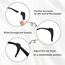 5~15pcs Glasses Ear Clips, Soft And Comfortable Anti Slip Glasses Ear Clips, Comfortable Silicone Elastic Glasses Covers, Suitable For Glasses And Sports Glasses - màu đen - Xem 5
