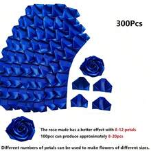 300pcs Pre-Made Satin Rose Petals, Semi-Finished Product, Suitable For Eternal Rose DIY Bouquets, Everlasting Flowers, Rose Satin Petals, Applicable For Anniversary, Birthday, Mother's Day, Gift For Mom, Gift For Best Friend, Birthday Gift, Bridal Bouquet, Gift For Her, Artificial Flowers, Home Decor, Wedding Decor, Wedding Accessories, Gift For Women - Royal Blue - View 13