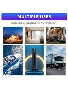 360° Super Strong Signal HD TV Antenna - 580 Mile Free HD Broadcast Range, Supports 4K/1080p, Easy Installation, Suitable For Urban And Rural Areas, Outdoor Antenna | Stylish Black Design | Easy To Install - Black Blue - View 8