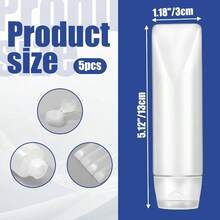 5 Pcs 50ml Refillable Toothpaste Tubes, Empty Travel Bottle Small Travels Squeeze Bottle Reusable Lotion Bottles Containers Travels Dispensers Bottles Toiletries - 最初的 - 查看 2