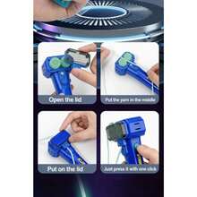 Night Glow Shooting Launcher Toy With High-Speed Rope, Creative Design For Intelligent Stress Relief And Family Interactive Games, Ideal For Parent-Child Activities And Gatherings - 三色螢光棒 - 藍色 - 查看 2