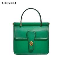 Coach Willis Top Handle Lock Closure Leather Satchel Shoulder Crossbody Bag For Women 89225-B4HA, 79154-B4AR2 - Green - View 6