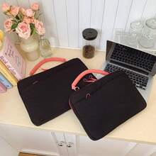 YOONI 韩版奶油色加厚笔记本电脑包，可手提/肩背，配有可拆卸肩带，防震设计，适用于 13/14/15.6/16 英寸笔记本电脑 - 彩色 - 查看 7