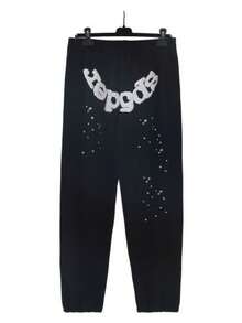 Men's Y2K Spiderweb Pattern Hip-Hop Letter Print Harajuku Retro Sweatpants Streetwear-Style Trousers Unisex Fit - 黑色 - 查看 1