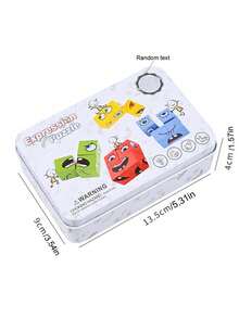 1set Building Blocks Wooden Puzzle Game Smiling Face Desktop Game Emoticon Board Games - Multicolor - View 6