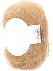 EstiloSoft Hilo de Angora Mohair Rollo de 26g, Fibra de Lujo Ligera para Ropa de Crochet, Bufandas, Suéteres, Gorros y Manualidades - Color Crema Hilo de Angora Mohair Suave Rollo de 26g, Ultra Ligero Versión Mejorada - 1 - Ver 8