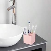 Diatomite Toothbrush Holders For Bathrooms Electric Toothbrush And Toothpaste Holder 3 Slots Tooth Brush Organizer For Bathroom Countertop Shower Vanity - Marble White - 粉色 - 查看 2
