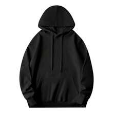 Unisex 100% Cotton 280G Retro Summertime Triangle Graphic Hooded Sweatshirt Vintage Palm Tree Sun Print Casual Hoodie - Black - View 2