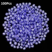 100颗4x7毫米亚克力字母珠，多色，适用于DIY手工散珠，可用于制作串珠鞋扣、手机链、钥匙扣、手链、项链和耳环等饰品。 - 彩色 - 查看 12