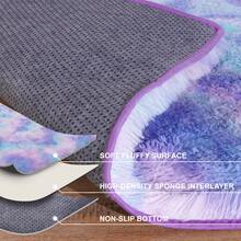 9x12 Fluffy Area Rug, Ultra-Soft Easy-To-Clean Non-Slip Design, Minimalist Solid Color Scheme, Tie-Dye Style Shag Rug, Fuzzy For Bedroom, Living Room, Game Room, Kids Room And Home Office Decor, Includes Anti-Slip Rug Pad - 紮染蘭彩虹色 - 查看 6