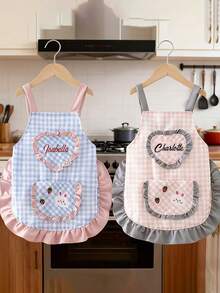 Delantal mini personalizado con nombre/texto y bolsillo de conejo, delantal infantil personalizado - Vestido sin mangas, conjunto de fiesta de cumpleaños - Delantal infantil personalizado, [6-10 años] Delantal infantil personalizado, delantal infantil con pequeño diseño de rana incluido, delantal y gorro estampado para niños pequeños, regalo de Navidad. Utensilios de cocina en miniatura realistas, delantal de cocina mini para niños y niñas, regalo de vuelta al colegio, regalo de Navidad, organizador de viaje - Multicolor - Ver 8