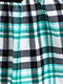 Vestido Manga Longa Evasê Feminino, Design com Laço de Contas, Adequado para Escola e Uso Diário, Estampa Xadrez Impressa Digitalmente, Tecido Confortável - Preto - Visão 6