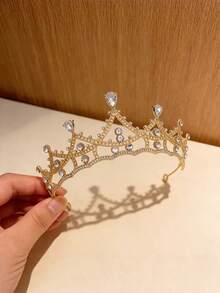 水晶皇冠、生日女王皇冠、公主婚礼派对头饰、新娘发饰 - 彩色 - 查看 9