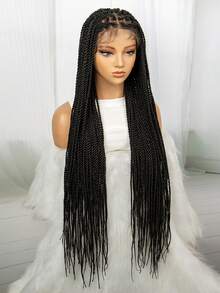 A ANYTIME Twist Braided Wigs Box Braided Lace Front Wig For Women Synthetic Full Lace Frontal Wig Faux Locs Wig Goddess Braids Wigs