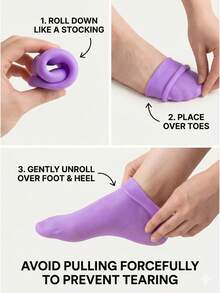 1pair Reusable Silicone Gel Moisturizing Socks, Anti-Crack Heel Repair Protectors For Dry Hard Skin, Overnight Foot Care Spa Mask VSTF - Nhiều màu - Xem 7