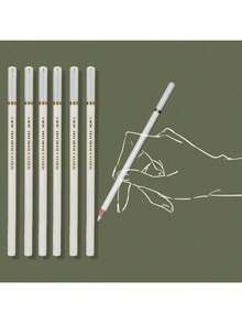 Estilo6 Lápices de Carbón de Color Blanco, , Respetuoso con el Medio Ambiente, Suave, Medio Duro, útil, Alto Brillo, Color Blanco, Juego de Lápices de Dibujo para Pintar Y ColorearVersión mejorada - 1 - Ver 2