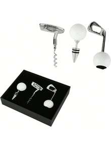 EstiloJuego de Abridor de Vino, Abridor de Botellas de Pelota de Golf, Abridor Manual de Botellas de Vino, Kit de Sacacorchos con Mango de Aleación de Zinc, para Boda, Cumpleaños, Día, Juego de Regalo de ViVersión mejorada - 1 - Ver 9