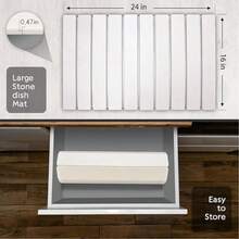 1pc Foldable Self-Cleaning Kitchen Countertop Draining Mat, Silica Gel Quick-Dry Square Non-Slip Heat-Resistant Tableware Draining Mat For Bathroom Countertop, Cup Coaster And Splash Guard - Multicolor - View 6