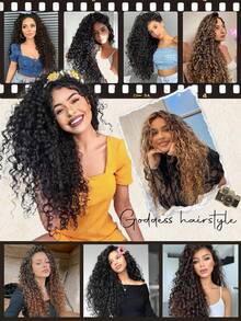 26 Inch Clip-In Hair Extensions, 6pcs Set, Curly Synthetic Hair Extensions, Long Soft Wearable For Women Daily Use - Multicolor - View 8