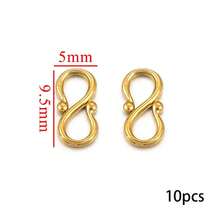 10个不锈钢S/M扣，镀金龙虾扣，用于DIY珠宝制作 - 連接器 - 查看 13