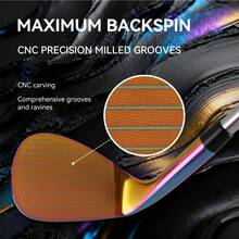 WUDAY Rainbow Men's Right-Handed Golf Sand Trap/Lob Wedge: Professional Sand Trap/Lob Wedge, Stainless Steel Material, 52°-60°, Quickly Reduce Strokes In Short Distance Competitions, Help You Swing Like A Professional Player. - Multicolor - View 2