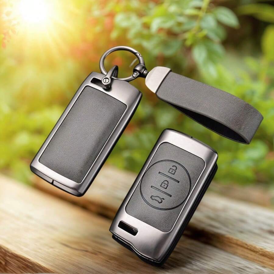 适用于奇瑞瑞虎7 5Xplus 3倍保护壳的锌合金汽车遥控钥匙套，带钥匙扣和无钥匙进入内饰配件 - A - 查看 1