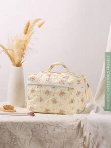 1件個性化刺繡花卉化妝包/收納袋，大容量，多功能客製化禮物，伴娘禮物，伴娘邀請禮物，單身派對禮物，旅行收納袋，母親節禮物，送給她的禮物 - 彩色 - 查看 17