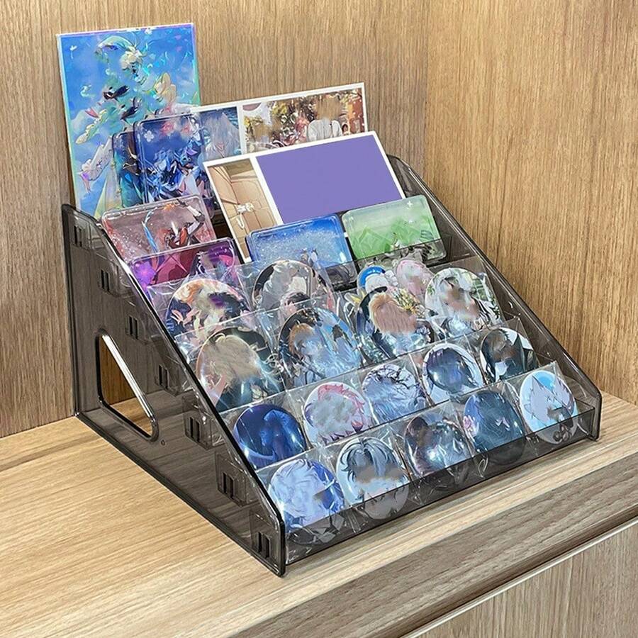 1pc Goods Organizer Rack, Badge Organizer, Multi-Tier Ladder Storage Shelf, Animated Character Badge Display Stand, For Home Decor Room Decor, Dorm Decor, Back To School Supplies. (Badges Are Not Included)