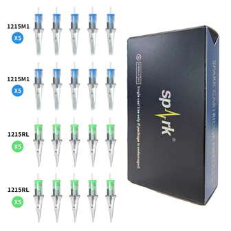 20pcs/Box Standard Tattoo Cartridge Needles, 10pcs 1215RL, 10pcs 1215M1, Suitable For Tattoo Artists, Body Art Design, Tattoo Supplies
