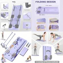Tabla de pilates Máquina reformador de pilates Tabla de Ejercicio MultifunciónTablero Pilates Reformer Plegable Multiusos tabla deslizante pilates Máquina de Ejercicio en Casa Abdominales - Morado - Ver 1