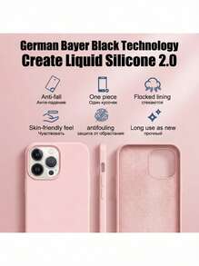 Zazumi 1pc Luxury Liquid Silicone Phone Case Compatible With Apple Phone 17 Air 16e 11 13 12 14 15 Pro Max Cases Phone 16 Pro Max Shockproof Protective Cover - Pink - View 5