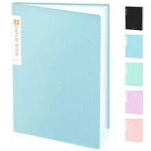Sooez Binder With Plastic Sleeves 18-Pocket, Displays 36 Pages, 8.5x11 Presentation Folders With Clear Sheet Protectors, Art Portfolio Binder For Certificate & Office Project, Document Organizer - 藍色 - 查看 1