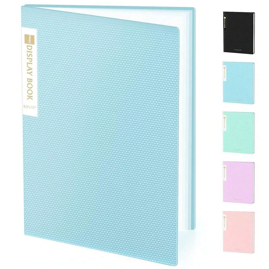 Sooez Binder With Plastic Sleeves 18-Pocket, Displays 36 Pages, 8.5x11 Presentation Folders With Clear Sheet Protectors, Art Portfolio Binder For Certificate & Office Project, Document Organizer - 藍色 - 查看 1