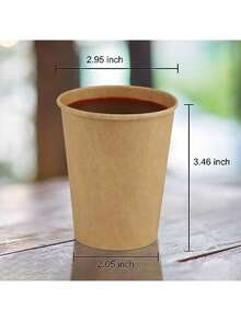 YQQ Kraft Paper Cups, 100-Count Pack 8-Ounce Hot Beverage Compostable Paper Cups Suitable For Coffee, Water, And Other Beverages - Multicolor - View 3