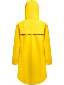 Women's Waterproof Rain With Hood, Long Windproof Outdoor Coat S - XXL, Fashionable Rainwear - Màu vàng - Xem 3