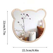 Acrylic Mirror Wall, Wooden Board, Animal And Children's Room Hanging Items, Bedroom Room Decoration, Wall (There Is A Protective Film On The Mirror Surface And A Layer Of Adhesive Paper On The Back Of The Mirror, All Of Which Need To Be Torn Off After Receiving The Goods)