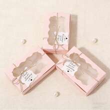 10pcs/12pcs/Pack Wedding Party Valentine's Day Cookie Baking Box With Window, Dessert Box With Drawstring Tag Card, Chocolate Box Pastry Gift Packaging Paper Box, Suitable For Various Holidays - Multicolor - View 3