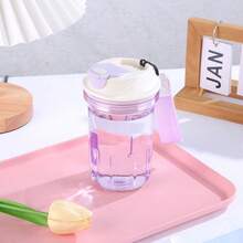 1pc Outdoor Sports Water Bottle With Carrying Strap, Portable Plastic Cup Suitable For Various Outdoor Activities