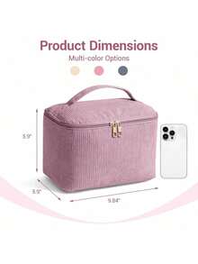 MAGEFY Bolsa de Maquillaje Con Asa Resistente y Cómoda Gran Capacidad Bolsa de Viaje Cosmetiquera Neceser Portátil para Muchas Ocasiones para Mujeres-Rosa - gris - Ver 8