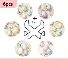 4/6 piezas (con/sin soporte) Juego de posavasos de madera con diseños de elementos de Pascua, mariposa y floral, adecuado para patio, cocina, sala de estar, decoración de mesa para reuniones en el hogar, mejor regalo de Pascua, Día de San Valentín de primavera para amigos y familiares