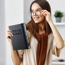 2026 Schedule Planner - Appointment Book, Calendar Organizer, Black, Daily, Monthly, And Weekly Notebook, Hardcover + Extra-Thick Paper, 400 Pages, Suitable For School And Office Scheduling - 紫色 - 查看 2