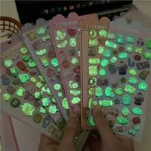 3D立体贴纸，儿童创意卡通闪光水晶贴纸，趣味浮雕贴纸，夜光贴纸 - 彩色 - 查看 1