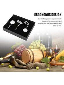 EstiloJuego de Abridor de Vino, Abridor de Botellas de Pelota de Golf, Abridor Manual de Botellas de Vino, Kit de Sacacorchos con Mango de Aleación de Zinc, para Boda, Cumpleaños, Día, Juego de Regalo de ViVersión mejorada - 1 - Ver 5